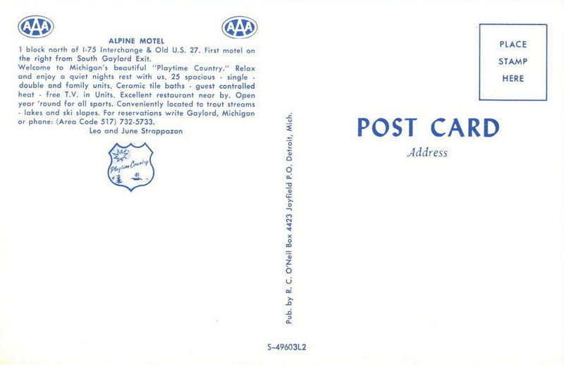 Alpine Court - More Modern Version Postcards (newer photo)